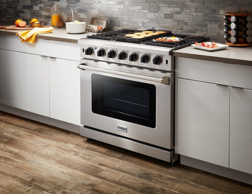Thor Kitchen 36 in. 6.0 Cu. Ft Propane Gas Range in Stainless Steel, LRG3601ULP Thor Kitchen