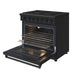 Thor Kitchen 36-Inch Black Gas Range (LRG3601UB) – front right side open