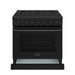 Thor Kitchen 36-Inch Black Gas Range (LRG3601UB) – front side drawer