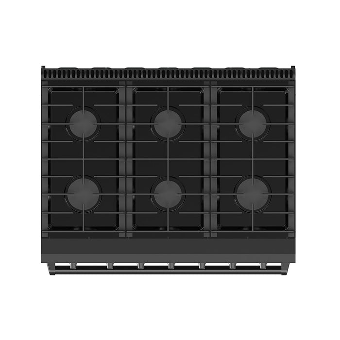 Thor Kitchen 36-Inch Black Gas Range (LRG3601UB) – top