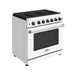 Thor Kitchen 36-Inch White Gas Range (LRG3601UW) – front left side closed