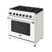 Thor Kitchen 36-Inch White Gas Range (LRG3601UW) – front right side closed