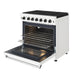 Thor Kitchen 36-Inch White Gas Range (LRG3601UW) – front right side open