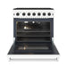 Thor Kitchen 36-Inch White Gas Range (LRG3601UW) – front side open
