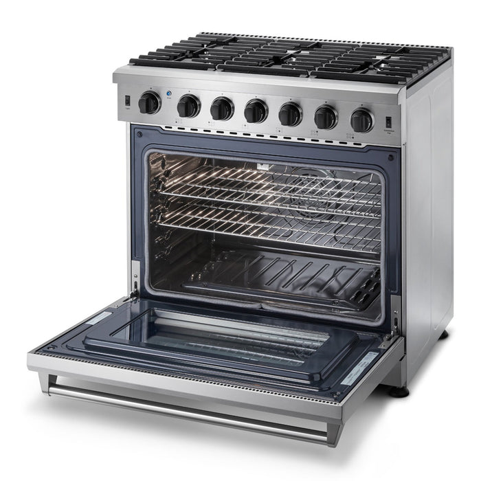 Thor Kitchen 36 in. 6.0 Cu. Ft Propane Gas Range in Stainless Steel, LRG3601ULP Thor Kitchen