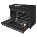 Thor Kitchen 48-Inch Black Gas Range (LRG4807UB) – front right side open