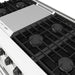 Thor Kitchen 48-Inch White Gas Range (LRG4807UW) – close-up cooktop