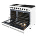 Thor Kitchen 48-Inch White Gas Range (LRG4807UW) – front right side open