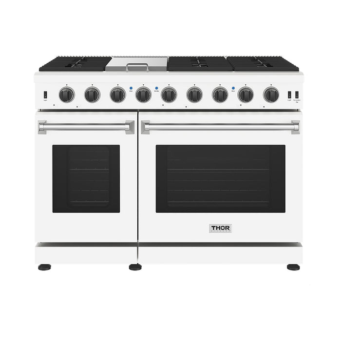 Thor Kitchen 48-Inch White Gas Range (LRG4807UW) – front side closed