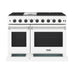 Thor Kitchen 48-Inch White Gas Range (LRG4807UW) – front side drawer open