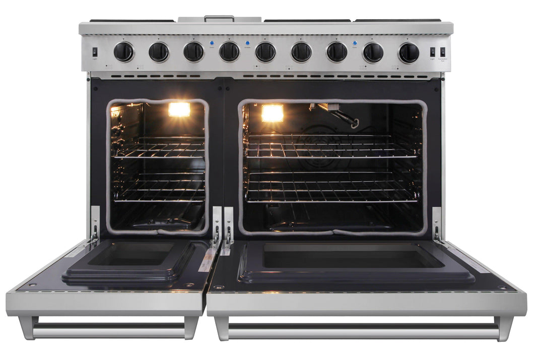 Thor Kitchen 48 in. 6.8 cu. ft. Double Oven Propane Gas Range in Stainless Steel, LRG4807ULP Thor Kitchen