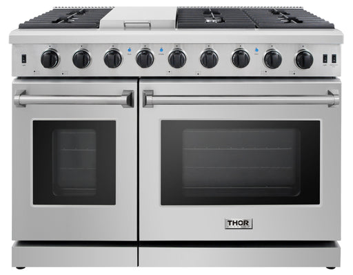 Thor Kitchen 48 in. 6.8 cu. ft. Double Oven Propane Gas Range in Stainless Steel, LRG4807ULP Thor Kitchen