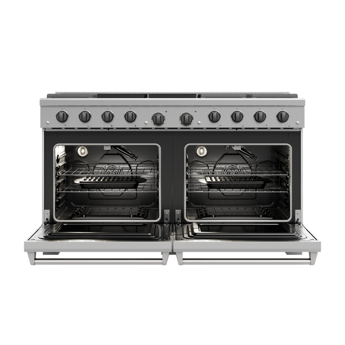 Thor Kitchen 60-Inch Gas Range (LRG60E) – front open