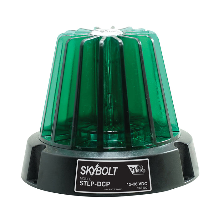 Vestil LT-RD4-FSL-GN Polycarbonate Permanent Fork Truck LED DC Strobe Beacon Light 4-1/2 in. x 4-1/2 in. x 3-3/4 in. Green