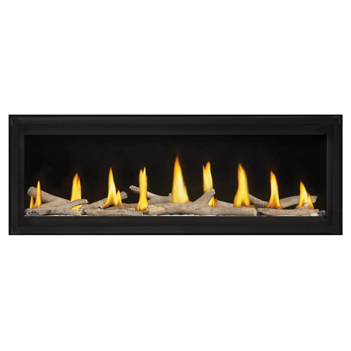 Napoleon Luxuria 50 single-sided natural gas linear fireplace with contemporary logs