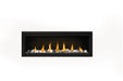 Napoleon Luxuria 50 single-sided natural gas linear fireplace with mineral rock and Shore Fire media