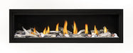 Napoleon Luxuria 62 single-sided natural gas linear fireplace with mineral rock, Shore Fire and Beach Fire media