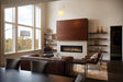 Napoleon Luxuria 62 single-sided natural gas linear fireplace in a contemporary living room