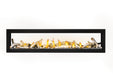 Napoleon Luxuria 74 see-through natural gas linear fireplace with birch logs and glass beads