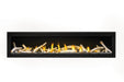 Napoleon Luxuria 74 single-sided natural gas linear fireplace with birch logs and glass beads