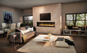 Napoleon Luxuria 74 single-sided natural gas linear fireplace in a modern living room