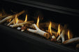 Napoleon Luxuria 74 single-sided natural gas linear fireplace birch log media detail