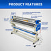 65" Wide Format Full-Auto Cold & Heat Assisted Pneumatic Laminator Machine with 4 Trimmers, Max Speed 40ft/min, 63" Max Width, 1.1" Max Thickness, Infrared Heating, Digital Control Pneumatic Roller Lifting (Requires Air Compressor, Not Included) 1700-B1