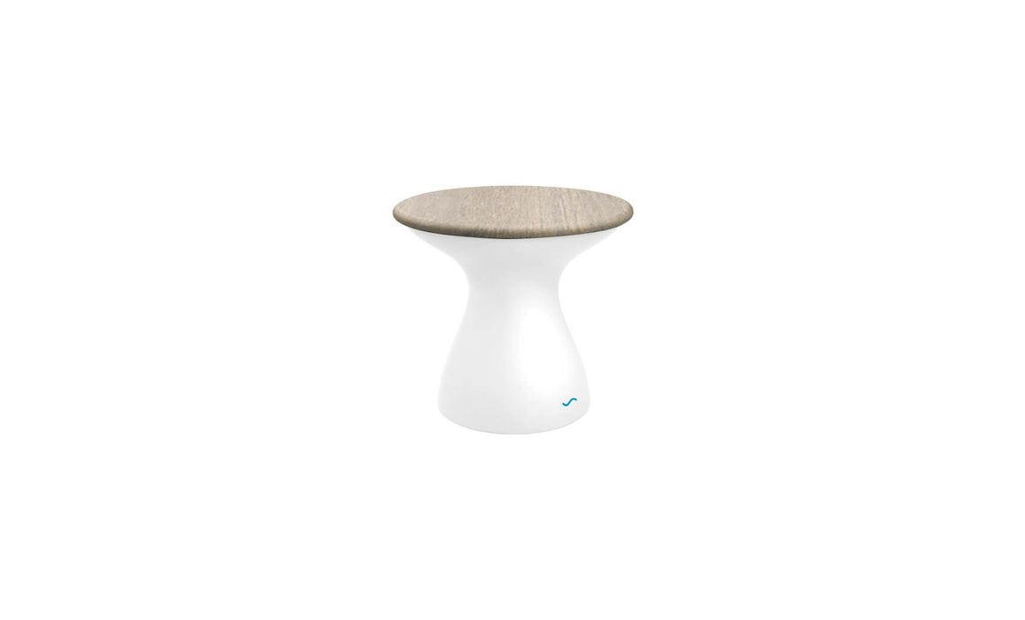 Ledge Lounger Autograph Standard Side Table — White Base-Wheat Lid