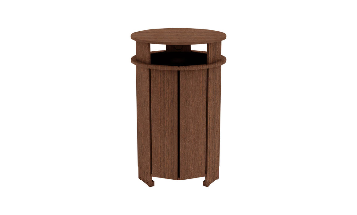 Ledge Lounger Mainstay Industrial Round Trash Bin with Liner — Harvest