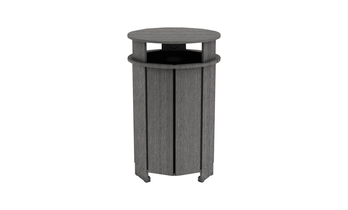 Ledge Lounger Mainstay Industrial Round Trash Bin with Liner — Fog