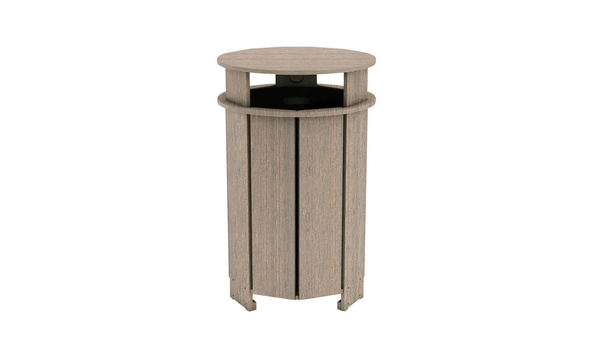 Ledge Lounger Mainstay Industrial Round Trash Bin with Liner — Wheat