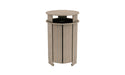 Ledge Lounger Mainstay Industrial Round Trash Bin with Liner — Wheat