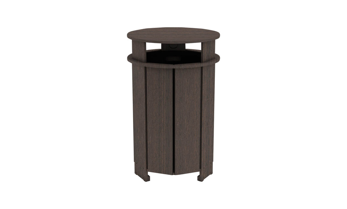 Ledge Lounger Mainstay Industrial Round Trash Bin with Liner — Flint