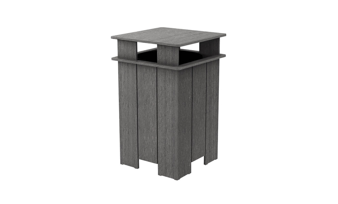 Ledge Lounger Mainstay Industrial Square Trash Bin with Liner — Fog
