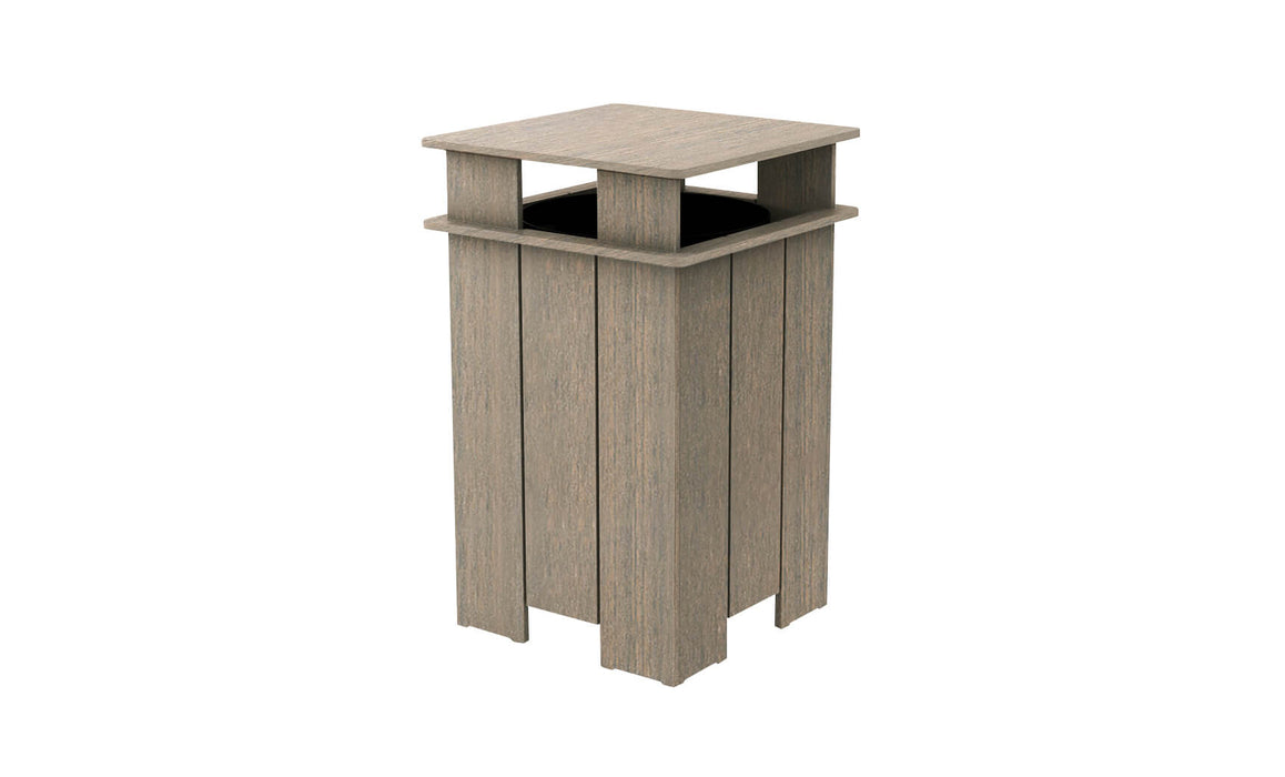 Ledge Lounger Mainstay Industrial Square Trash Bin with Liner — Wheat