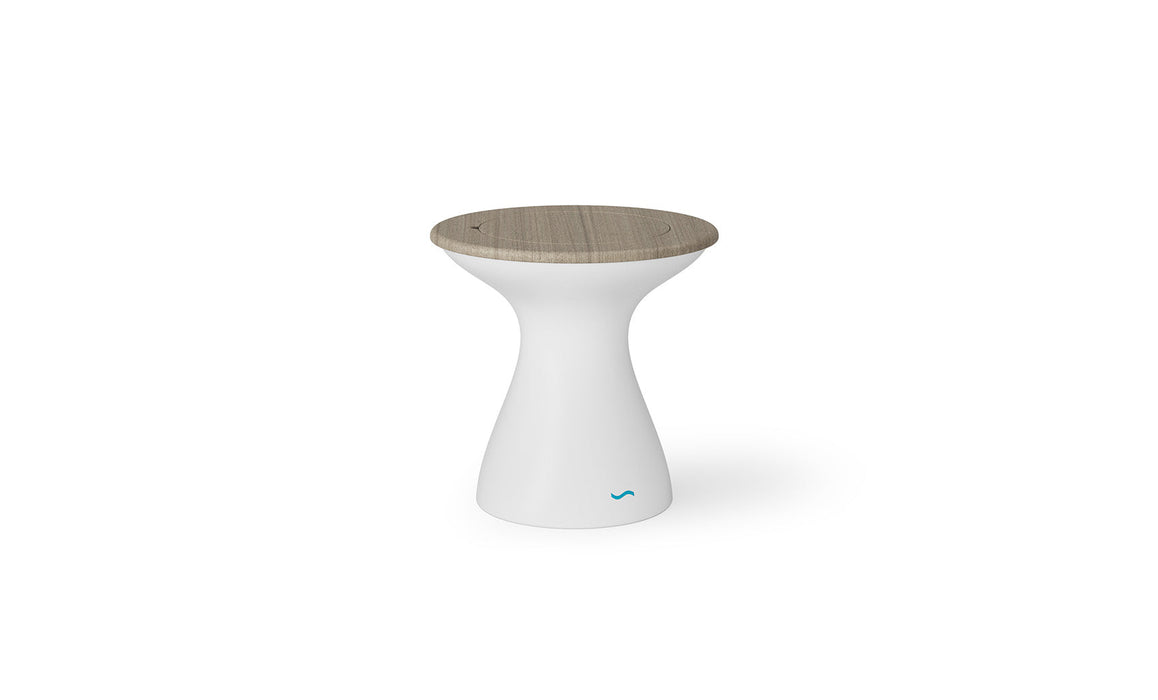 Ledge Lounger Autograph Tall Ice Bin Side Table — White-Wheat