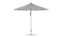 Ledge Lounger Premier Umbrella-11' Oct-Pulley — Silver Pole-Classic Ball Finial-Single Vent-STK-R017-Black Stripe