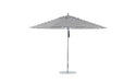 Ledge Lounger Premier Umbrella-13' Oct-Pulley — Silver Pole-Classic Ball Finial-Single Vent-STK-R017-Black Stripe