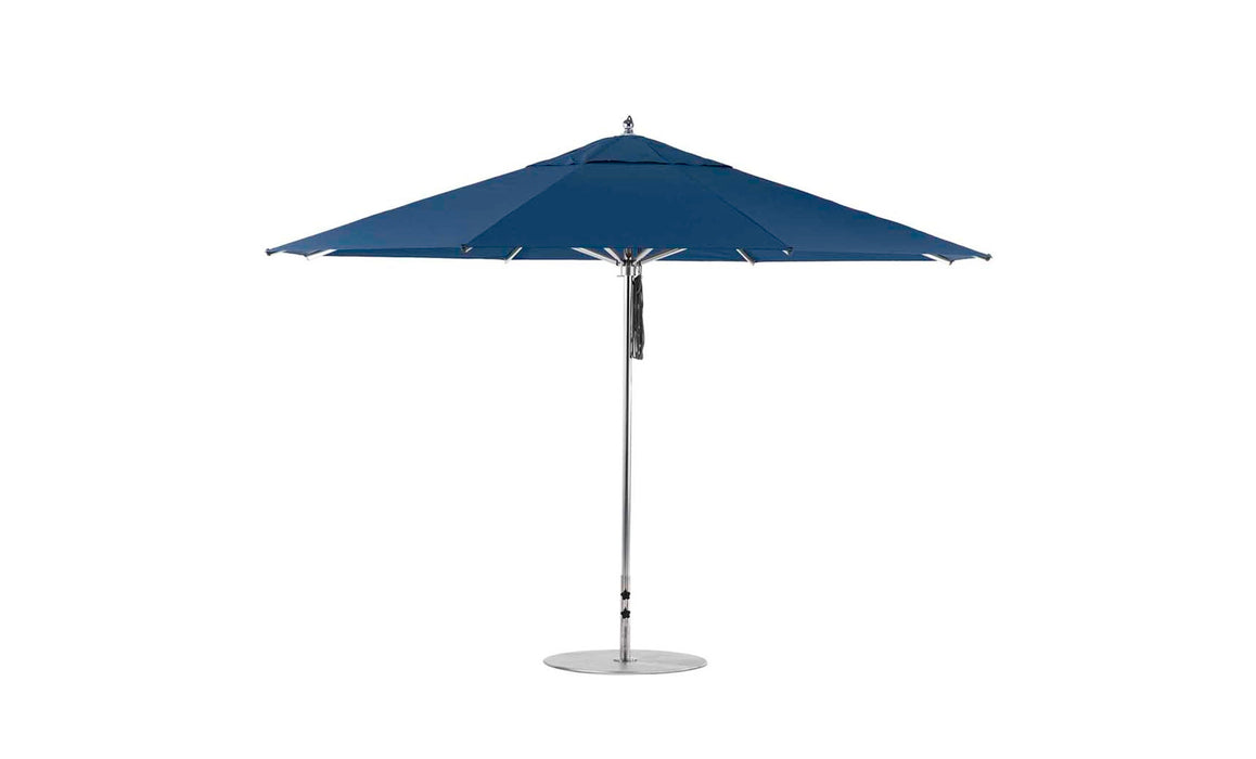 Ledge Lounger Premier Umbrella-13' Oct-Pulley — Silver Pole-Classic Ball Finial-Single Vent-STK-R175-Captain Navy