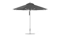 Ledge Lounger Premier Umbrella-11' Oct-Pulley — Silver Pole-Classic Ball Finial-Single Vent-STK-R164-Charcoal Grey