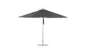 Ledge Lounger Premier Umbrella-13' Oct-Pulley — Silver Pole-Classic Ball Finial-Single Vent-STK-R164-Charcoal Grey