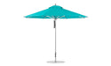 Ledge Lounger Premier Umbrella-11' Oct-Pulley — Silver Pole-Classic Ball Finial-Single Vent-STK-R171-Turquoise