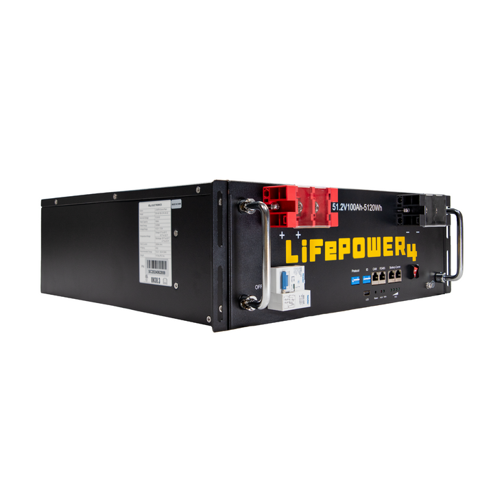 EG4 LifePower4 Lithium Batteries Kit - 30.72kWh - 6 Server Rack Batteries With Pre-Assembled Enclosed Rack - With Door & Wheels - Welded - view 4