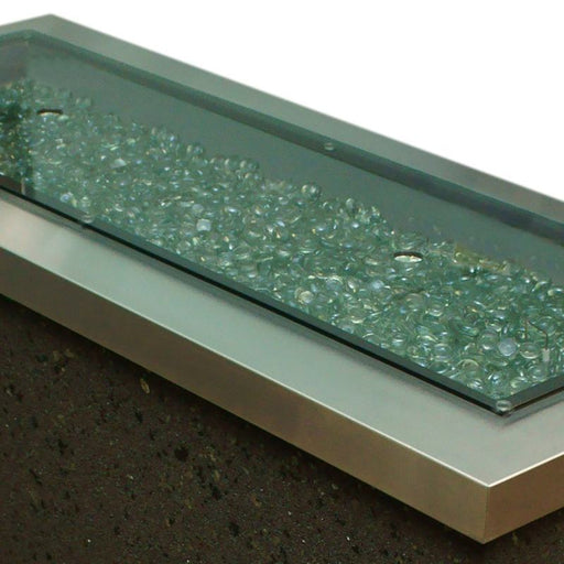 The Outdoor Greatroom Linear Glass Burner Cover Fire Pit - Side View