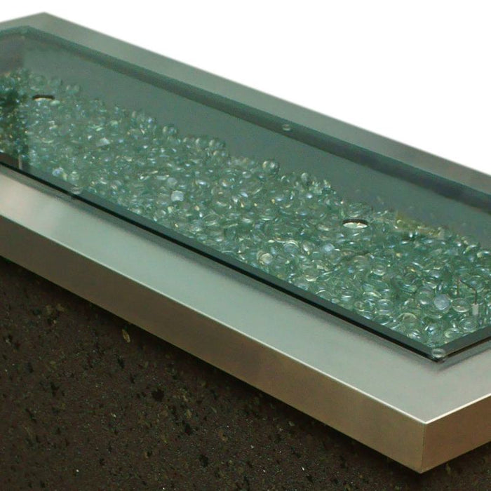 The Outdoor Greatroom Linear Glass Burner Cover Fire Pit - Side View