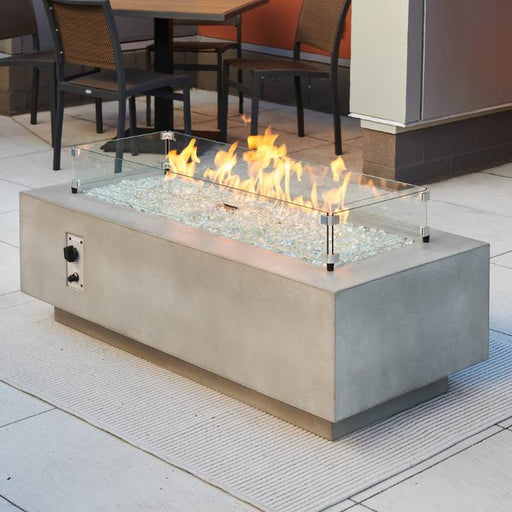 The Outdoor Greatroom Linear Glass Wind Guard Fire Pit