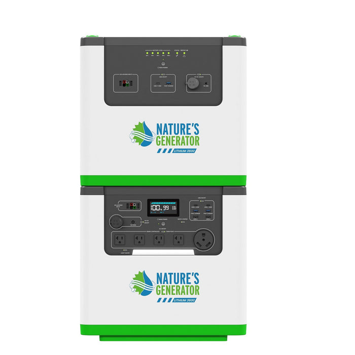 Nature's Generator Lithium 3600 Solar Generator and Transfer Switch