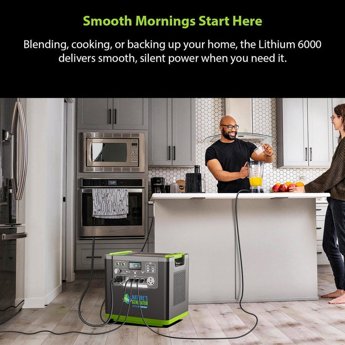 Nature's Generator Lithium 6000 with Solar Panel