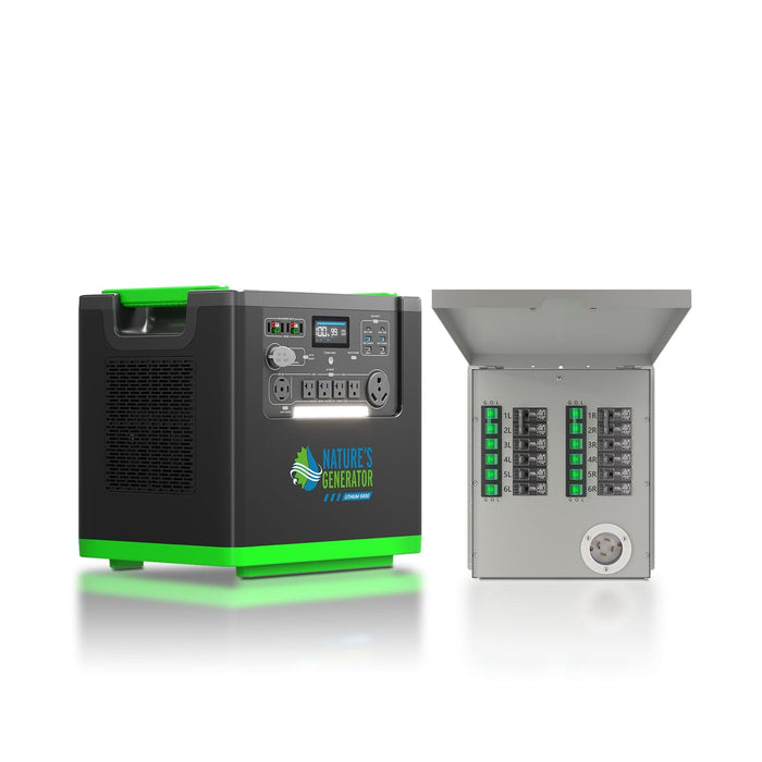 Nature's Generator Lithium 6000 and Transfer Switch - Detail View