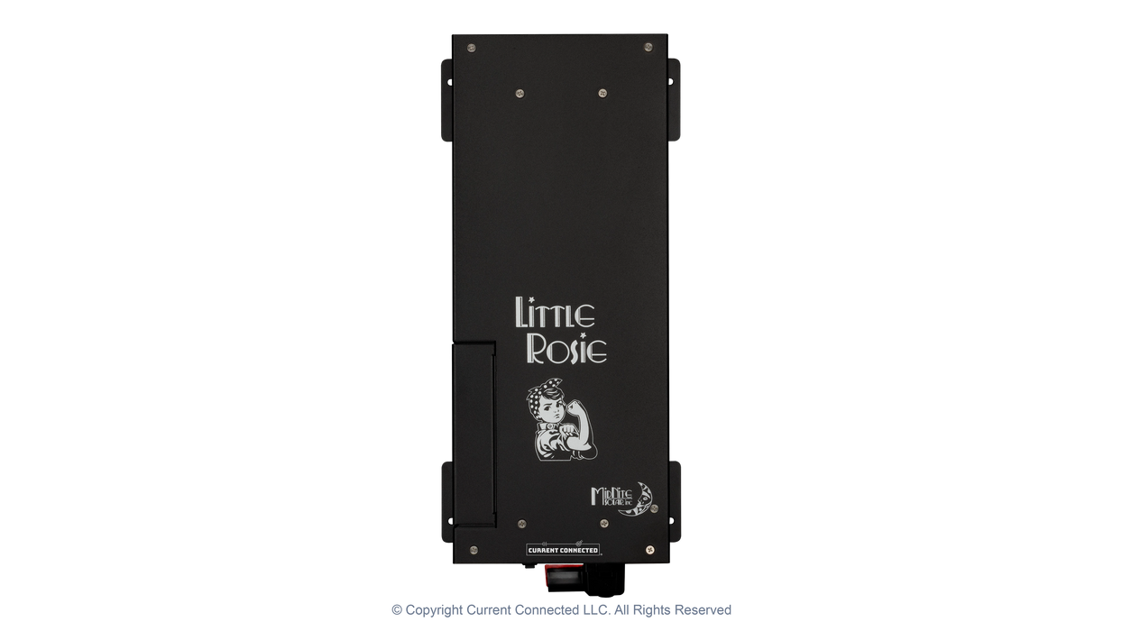 High quality photo of the Midnite Solar - MNLR3648M - Little Rosie 48V 3600W 120V Inverter-60A Charger - Top View. Photographed by Current Connected